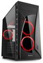 Sharkoon skříň NIGHT SHARK Red / Middle Tower / 2x USB3.0 / 2x USB2.0 / průhledná bočnice / červené LED / černá