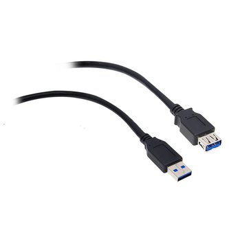 AKASA prodlužovací kabel USB3.0 Typ-A(M) na USB3.0 Typ-A(F) / AK-CBUB02-15BK / černý / 1,5m