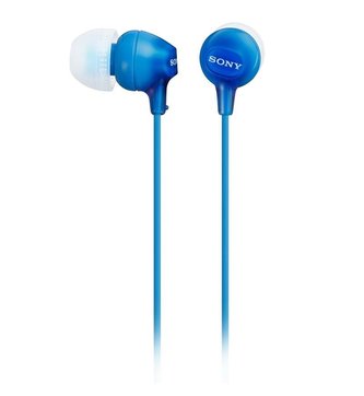 SONY headset do uší MDREX15APL/ sluchátka drátová + mikrofon/ 3,5mm jack/ citlivost 100 dB/mW/ modrá