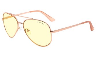 GUNNAR herní brýle MAVERICK / obroučky v barvě ROSE GOLD / jantarová skla