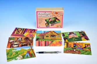 Kocky kubus Z rozprávky do rozprávky drevo 12ks v drevenej krabičke 18x13,5x4,5cm