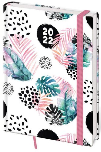 Diář 2022 Vario - Monstera s gumičkou, denní, A5