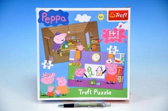 Puzzle Prasátko Peppa 2x50 dílků v krabici 24x24x5cm