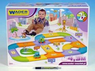 Silnice pro děti + 2 auta plast 4,3m v krabici od 12 měsíců Wader