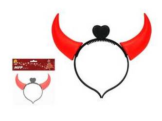 Čertovské rohy svítící na baterie 2xAG13 v sáčku karneval