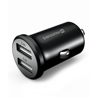 Swissten Cl Adaptér 2X Usb 4,8A Metal Černý