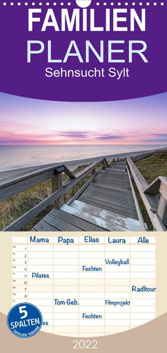 Sehnsucht Sylt - Familienplaner hoch (Wandkalender 2022 , 21 cm x 45 cm, hoch)