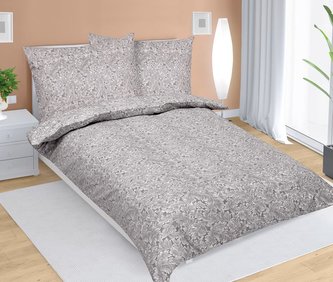 Povlečení bavlněné - listí šedé - 140x220, 70x90