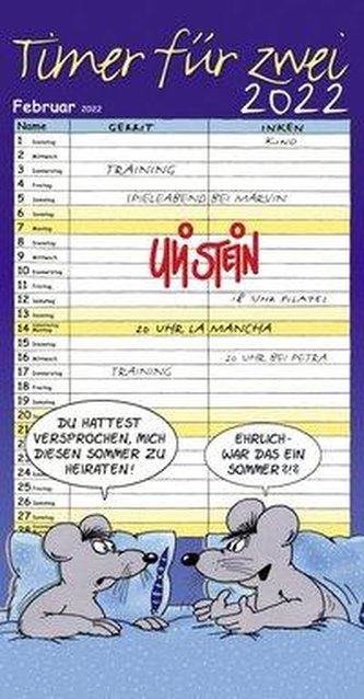 Uli Stein - Timer für zwei 2022: Monatskalender für die Wand