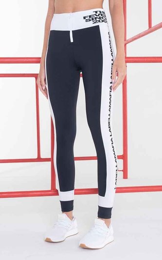 Dámské legíny Stripe Black - LABELLAMAFIA - Velikost XS