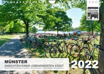 MÜNSTER :: Ansichten einer lebenswerten Stadt (Wandkalender 2022 DIN A4 quer)