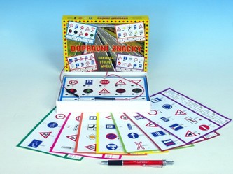 Dopravné značky spoločenská hra na batérie v krabici 22x16x3cm