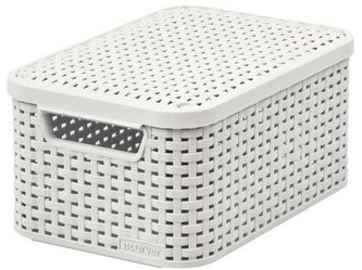 box úložný RATTAN 29x20x14cm (S) s víkem, STYLE2, PH KRÉM