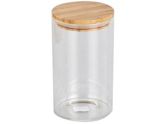 dóza guľ. 1,0l skl.+bambus viečko
