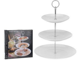 podnos 3 poschodia okrúhly 17cm, 21cm, 26,5cm porcelán BÍ