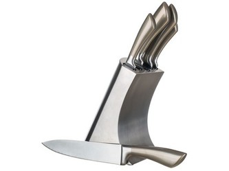 nůž METALLIC Platinum nerez sada 5díl. + stojan nerez