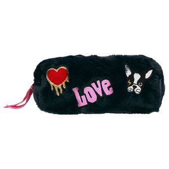 Plyšový penál Top Model Tmavě modrý s pejskem