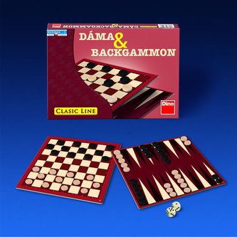 Hra Dáma a Backgammon společenská hra v krabici 34x23x3cm