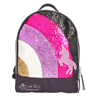 Mini batůžek Ylvi and the Minimoomis Černý s barevnými flitry