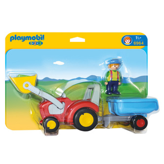 Traktor s přívěsem Playmobil 1.2.3, 3 ks