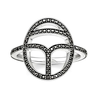 Prsten \"Černý vrboun\" Thomas Sabo TR2109-643-11-54, Sterling Silver, 925 Sterling silver, blac