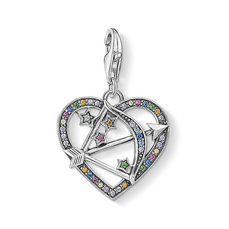 Přívěsek \"Amorův šíp\" Thomas Sabo 1822-318-7, Charm Club, 925 Sterling silver, blackened, glas