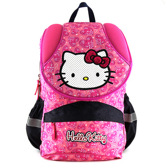Školní batoh Hello Kitty růžový se srdíčky