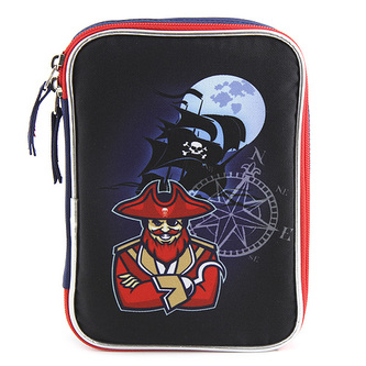 Školní penál s náplní Target Pirates , barva tmavomodrá
