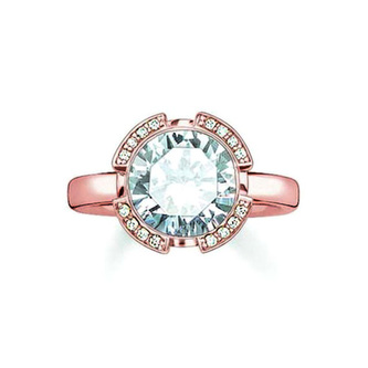 Prsten \"Bílý kámen\" Thomas Sabo TR2038-416-14-52, Sterling Silver, 925 Sterling silver, 18k