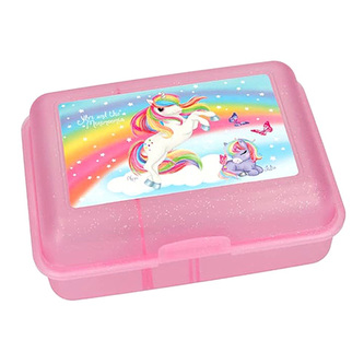 Svačinový box Ylvi and the Minimoomis ASST Světle růžový s přepážkou