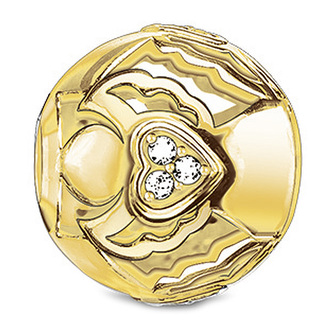 Korálek \"Anděl se srdcem\" Thomas Sabo K0223-414-14, Karma Beads, 925 Sterling silver, 18k yellow g