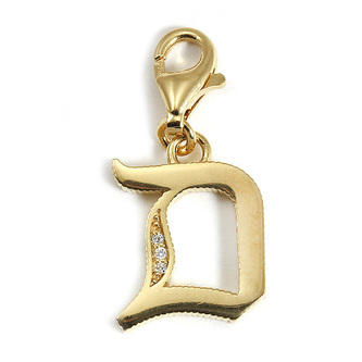 Přívěsek \"Písmeno D\" Thomas Sabo 1610-414-39, Charm Club, 925 Sterling silver, 18k yellow gol