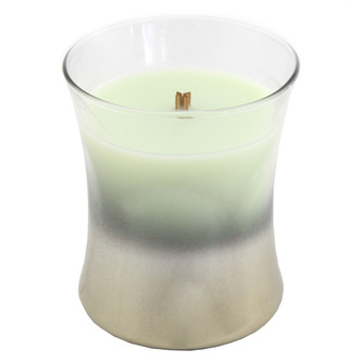 Svíčka oválná váza WoodWick Fíkový list a tuberóza, 275 g