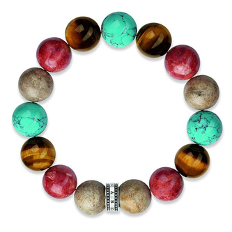 Náramek barevné korálky Thomas Sabo A1579-935-7-L15, Sterling Silver, 925 Sterling silver, black