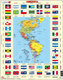 Puzzle MAXI - Mapa Ameriky + vlajky/70 dílků