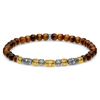 Náramek \"Hnědé korálky\" Thomas Sabo A1921-966-2-L17, Sterling Silver, 925 Sterling silver, 18k y