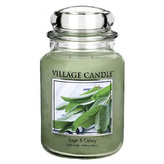 Sviečka v sklenenej dóze Village Candle Šalvia a zeler, 737 g