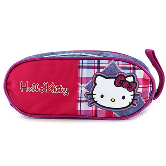 Školní penál Hello Kitty jeans, motiv kostky