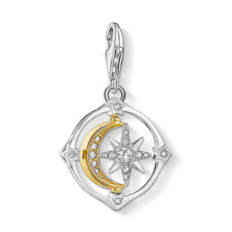 Přívěsek \"Pohyblivý měsíc a hvězda\" Thomas Sabo 1815-414-7, Charm Club, 925 Sterling silver, 18k yellow gold