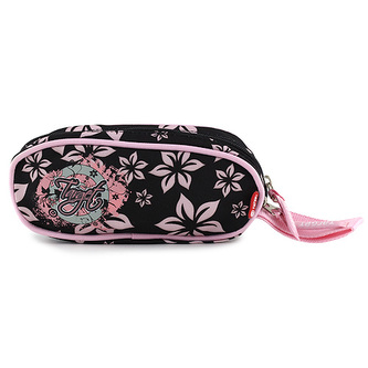 Školní penál Target růžový, motiv květin