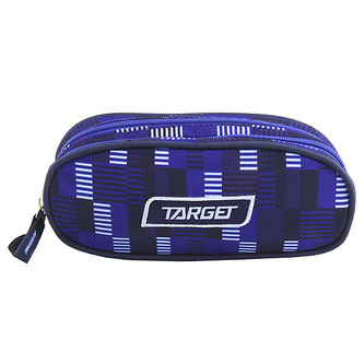 Školní penál Target Modrý s čárkami