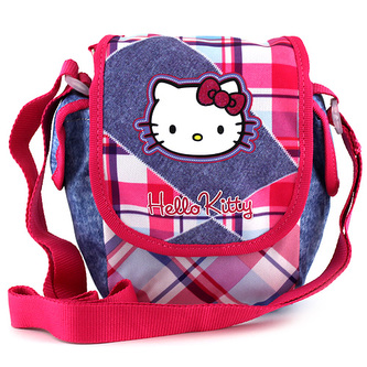 Kabelka přes rameno Hello Kitty jeans, motiv kostky