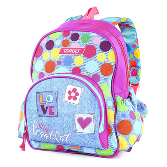 Batůžek Target Barvné puntíky, růžovo-modrý