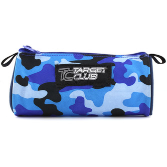 Školní penál Target kulatý, modrý