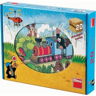 Krtko a dopravné - Drevené kocky 20 ks