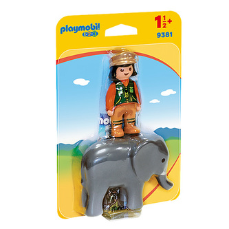 Ošetrovateľ so slonom Playmobil 1.2.3, 2 ks
