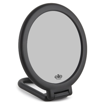Kosmetické zrcadlo Elite Models s flexibilní rukojetí, 14cm, černé