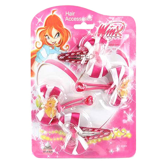 Vlasová sada Winx Club Sponky a gumičky do vlasů set 05 Stella bílo-růžová