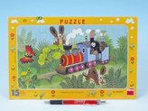 Krtko a lokomotíva - Puzzle 15 doskové