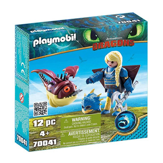 Astrid v létacím plášti a Trnožrout Playmobil Jak vycvičit draka, 12 dílků